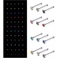 VAMA FASHIONS Multicolor piercing jewelry Tiny Nose pin Round Studs Pierced Hole nose ring for Women -60 PCS