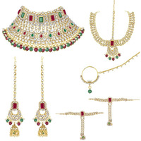 Peora 18K Gold Plated Jodha Akbar Choker Necklace Bridal Ethnic Indian Jewellery Set Women