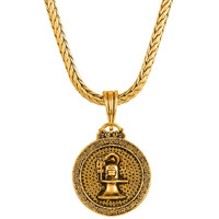 Nakabh Oxidised Gold Plated 3D Pendant Chain for Men Boys (NAK-2304201)