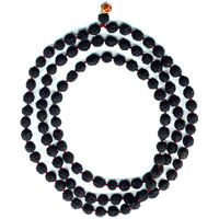 ASTRODIDI Black 5 Mukhi Rudraksha Mala Original Panch Mukha Mala 108+1 Beads for Men and Women