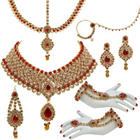 Lucky Jewellery Designer Feroji Color Gold Plated Dulhan Choker Bridal Set for Girls & Women (2475-L1ZS-KD124-F)