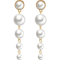 RedChimes Latest Elegant White Pearl Hoop Earrings for Girls & Women