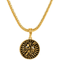 Nakabh Oxidised Gold Plated 3D Pendant Chain for Men Boys (Style 04)