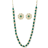 Karatcart Green Beads Tassels Rani Haar Necklace Set For Womens