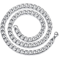 Peora 5 mm Silver Plated 316L Stainless Steel Necklace Chain Mens Jewellery Gift For Him