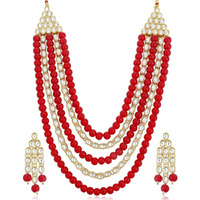 Sukkhi Astonish Gold Plated Wedding Jewellery Kundan Long Haram Necklace Set for Women (N73514_D1)