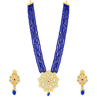 Sukkhi Enticing Gold Plated Kundan & Pearl Long Haram Necklace Set For Women (Ns101108)