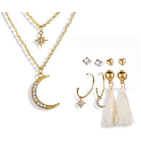 Jewels Galaxy Jewellery For Women Gold Toned Jewellery Set (Style 1) (CT-CB-MIX-49534)