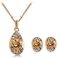 Nakabh Elegant Austrian Crystal Pendant and Earrings Combo For Girls and Women (Style 3)