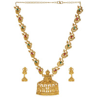 ZAVERI PEARLS Sacred Goddess Temple Necklace Set For Women-ZPFK7690