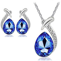 Nakabh Elegant Austrian Crystal Pendant and Earrings Combo For Girls and Women (Style 6)