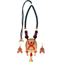 Karukala Jewellery Handcrafted Shitolpati wooden Necklace Set For Women (Color:Multi,Size:Free)