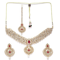 ZAVERI PEARLS TRADITIONAL KUNDAN BRIDAL NECKLACE SET FOR WOMEN-ZPFK7015