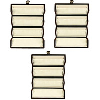 atorakushon Velvet 12 Pair Earrings Organizer Jewellery Storage Box For Women Pack of 3 Cream