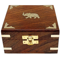 GIFTOS365 Handmade Wooden Jewellery Box for Women Jewel Organizer Hand Carved Elephant Decor Gift Items