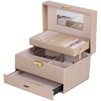 SIBY Solid 22Cms Jewellery Box(Small_L164_Light Brown)