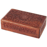 ZYNTIX wooden box for storage for Women Jewel Organizer Hand Carved with Intricate Full Kashmiri Carvings Wood Jewel Organizer Jewelry box for woman Gift (10 X 6 Inch)