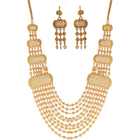 Manikya 0063 Brass & Gold-plated Jeweller Set for Women & Girls (Gold)