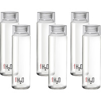 CELLO H2O Round Unbreakable Plastic Water Bottle Premium Edition | Lid is sealed by a silicone ring | Leak proof & break-proof | Best Usage for Office/School/College | 1 Liter | Clear, Set of 6