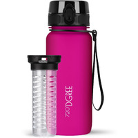 720DGREE Sipper Water Bottle 650ml with Fruit Infuser | BPA, BPS Free | Tritan | For Adults & Kids | For Sports, Gym, Office, Workout | Fuchsia Pink