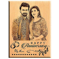 Giftanna Anniversary Gift For Couple Special Personalized Engraved Photo Frame For Parents | Wife | Husband | Just Married - 5x4