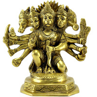 ESPLANADE Brass Panchmukhi Hanuman Anjaneya Pavan Putra Bajrangbali Idol Murti Moorti Statue (7 Inch)