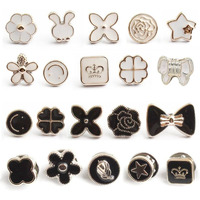 ARLICORPING 20Pcs Women Shirt Brooch Buttons Pearl No Sew Button Pins Instant Button Jeans Button Pins Women Shirt Safety Brooch (BROOCH BUTTON_PK_J)