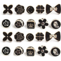 ARLICORPING 20Pcs Women Shirt Brooch Buttons Pearl No Sew Button Pins Instant Button Jeans Button Pins Women Shirt Safety Brooch (BROOCH BUTTON_PK_D)