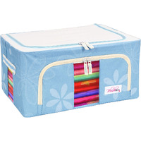 BlushBees Living Box - Storage Boxes for Clothes, Shirts, Saree Cover (BLUE, 24 Ltr - Pack of 1, Oxford fabric)