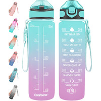 DOTCOM 32 OZ Water Bottle with Times to Drink and Straw, Leakproof BPA & Toxic Free, Drinking Water Bottle with Carrying Strap,