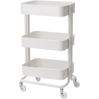 Ikea Alloy Steel Raskog Utility Cart White 13 3/4X17 3/4X30 3/4 203.829.32