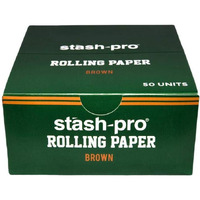 Stash-Pro King Size Smoking Rolling Paper 50 Packs Of 32 Leafs Each (Brown Unbleached)