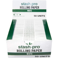 Stash-Pro King Size Smoking Rolling Paper 50 Packs of 32 Leafs Each (White Bleached)