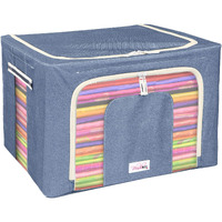 BlushBees Living Box - 600D Oxford Fabric Storage Boxes for Clothes, Blanket Cover Bag - 66 Litre, Pack of 1, Cowboy Blue