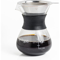 Sipologie Illuminate Pour Over Drip Coffee Maker: Stainless Steel Filter, 400ml Capacity - Premium Heat Resistant Borosilicate Glass for Flavourful Coffee - Perfect for 2 Cups