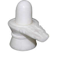 StonKraft 5 White Marble Shiva Lingam/Shiv Ling Shankar Bholenath Shivji Mahadev Bhole Bhandari Idol Murti