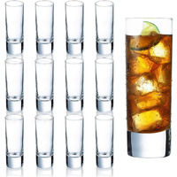 Farielyn-X Clear Heavy Base Shot Glasses 12 Pack, 2 oz Tall Glass Set for Whiskey, Tequila, Vodka