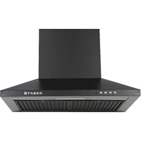 Faber 60 cm 1000 m/hr Kitchen Chimney (HOOD PLUTO PB BF BK 60, Baffle Filter, Push Button, Black)