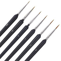 AstonAndiaMiniature Paint Plastic Brushes, Detail Fine Tip Paint Brushes Set with Ergonomic Handle - Suitable for Acrylic Painting, Oil, Face, Nail, Scale Model Painting