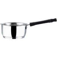 Vinod Tivoli Heavy Guage Stainless Steel Saucepan - 1.1 litre (14cm) | SAS Bottom | 2 Layer Extra Thick Aluminum Core | Induction and Gas Base | Bakelite Handle - 2 Year Warranty