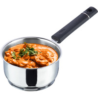 Vinod Tivoli Heavy Guage Stainless Steel Saucepan - 1.5 litre (16cm) | SAS Bottom | 2 Layer Extra Thick Aluminum Core | Induction and Gas Base | Bakelite Handle - 2 Year Warranty