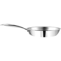 Vinod Platinum Triply Stainless Steel Frypan 18 cm | 2.5 mm Thick | Steel Pan | Scratch Resistant, Non Toxic | 5 Year Warranty | Induction & Gas Friendly, Heavy Bottom