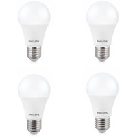 Philips Stellar Bright 12-Watt LED Bulb E27 Base (Crystal White, Pack of 4)