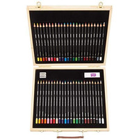 Derwent Academy Colour and Watercolour Pencils Wooden Gift Box (Set of 48)