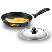 Hawkins Futura 20 cm Frying Pan, Non Stick Fry Pan with Stainless Steel Lid, Small Frying Pan, Black (NF20S)