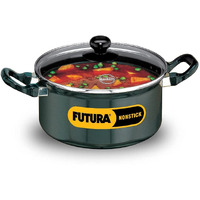 Hawkins Futura 3 Litre Cook n Serve Stewpot, Non Stick Pot with Glass Lid, Cooking Pot with Lid, Black (NST30G)