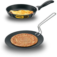 Futura Nonstick Cookware SET 5:  TAVA: 26 cm DIA; 4.06 mm Thick  FRYING PAN: 22 cm DIA; 3.25 mm Thick