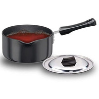 Futura Hard Anodised Ezee Pour Saucepan 2L, 18 cm, 3.25 mm with SS Lid and Induction Compatible Base