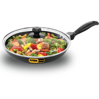 Hawkins Futura 26 cm Frying Pan, Nonstick Fry Pan with Glass Lid, Induction Non Stick Pan, Black (INF26G)