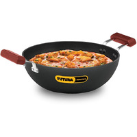 Hawkins Futura 3.5 Litre Deep Kadhai, Non Stick Kadai, Flat Bottom Induction Kadhai, Black (INK35)